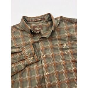 Three‎ Forks Ranch Wool/Cashmere Button Down Dress Shirt Size Small Plaid EUC
